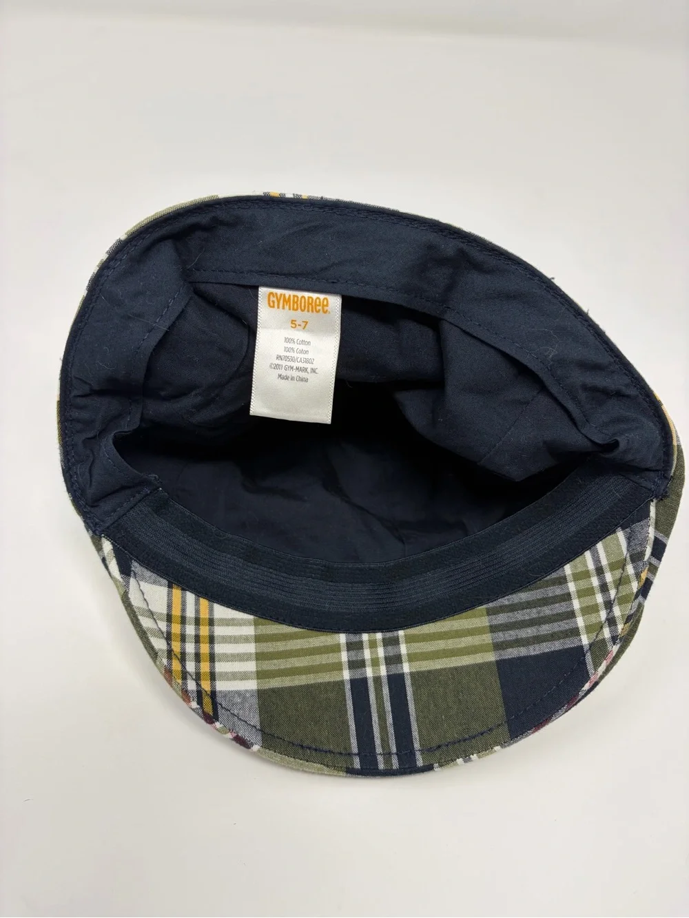 Gymboree Boys Plaid Green Navy Cap - Kids Cap Hat Accessory